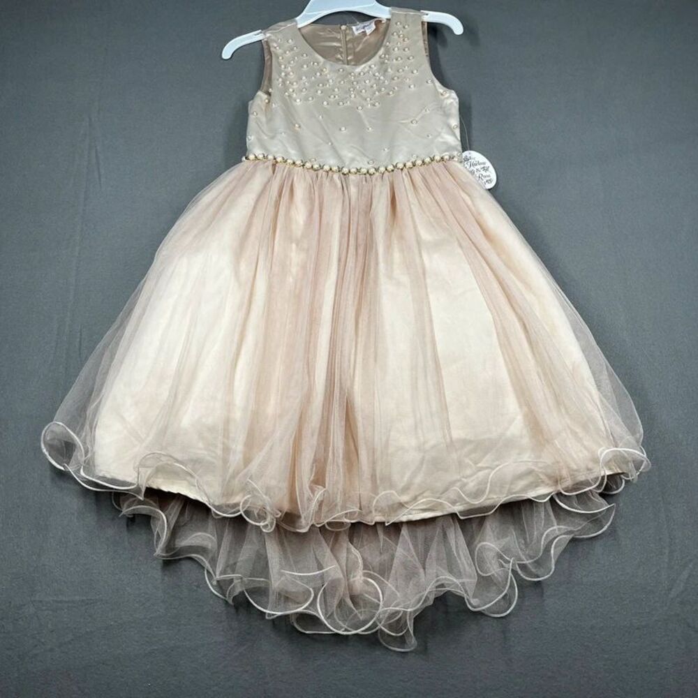 harlow & rose girls sz 8 light pink peach dress new